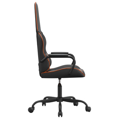 Gaming-Stuhl mit Massagefunktion Orange und Schwarz Kunstleder