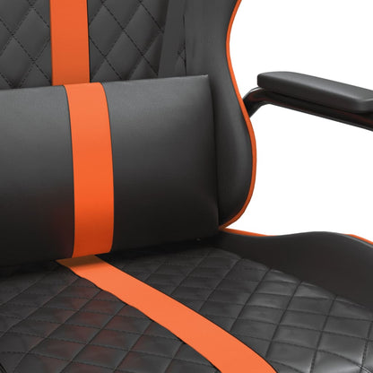 Gaming-Stuhl mit Massagefunktion Orange und Schwarz Kunstleder