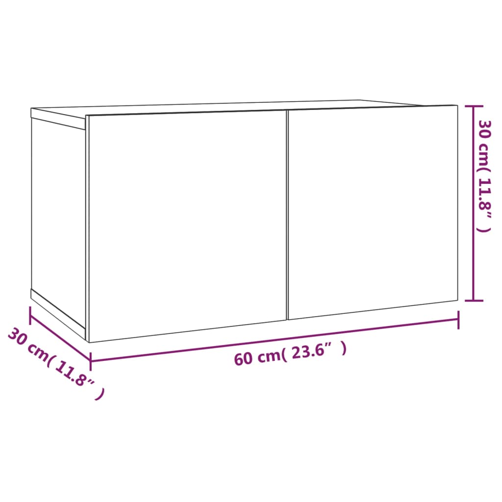 2-tlg. TV-Schrank-Set Räuchereiche Holzwerkstoff