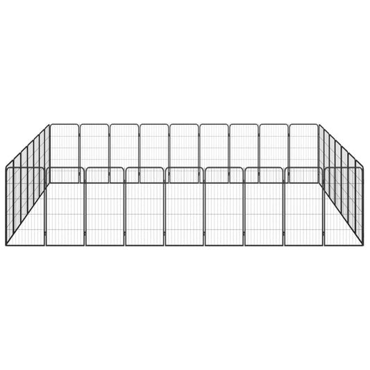 32-tlg. Hundelaufstall Schwarz 50x100cm Stahl Pulverbeschichtet