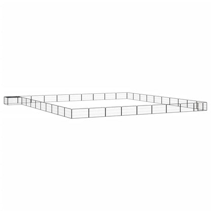 40-tlg. Hundelaufstall Schwarz 100x50cm Stahl Pulverbeschichtet