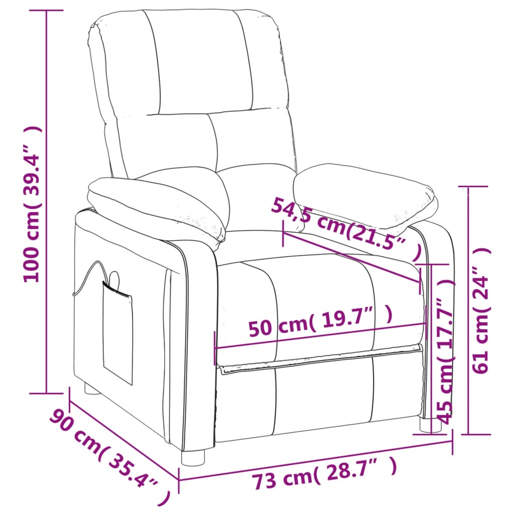 Massagesessel Braun Stoff