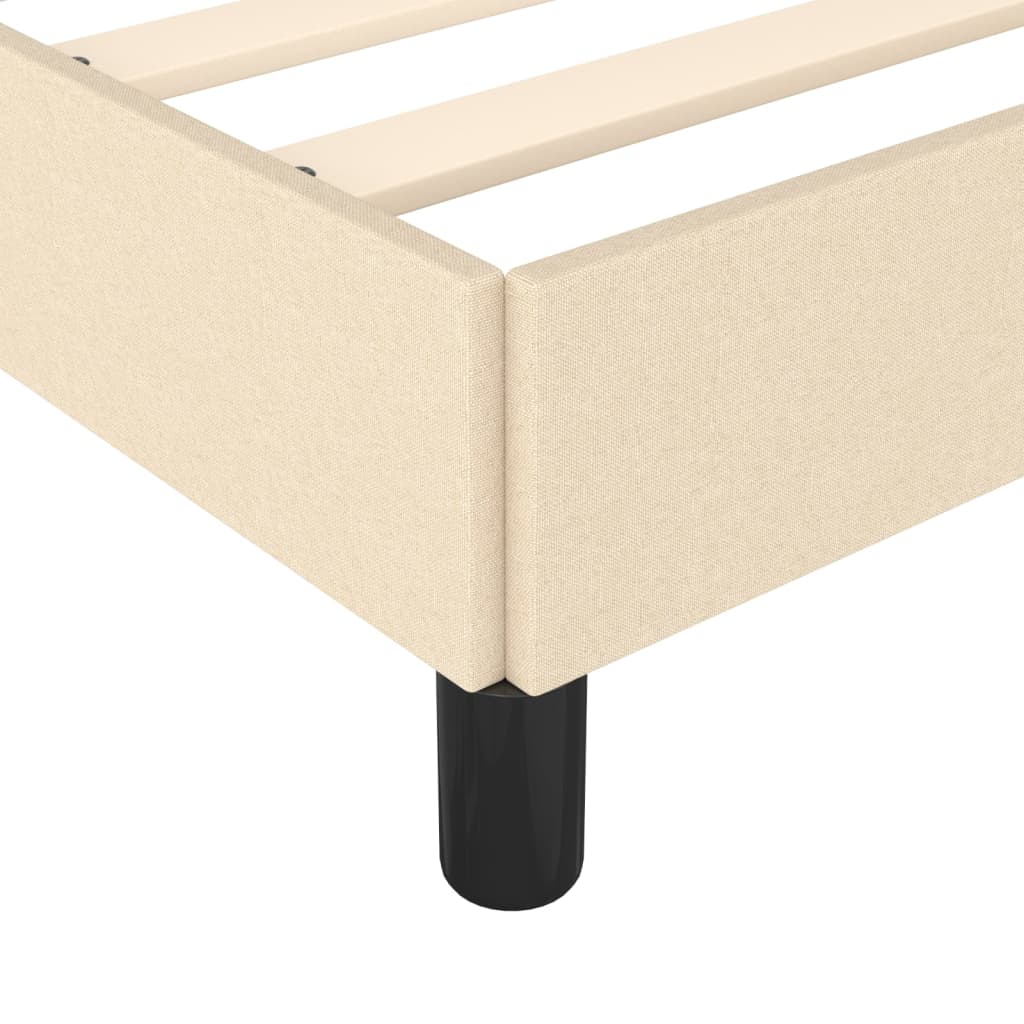 Bettgestell ohne Matratze Creme 90x190 cm Stoff