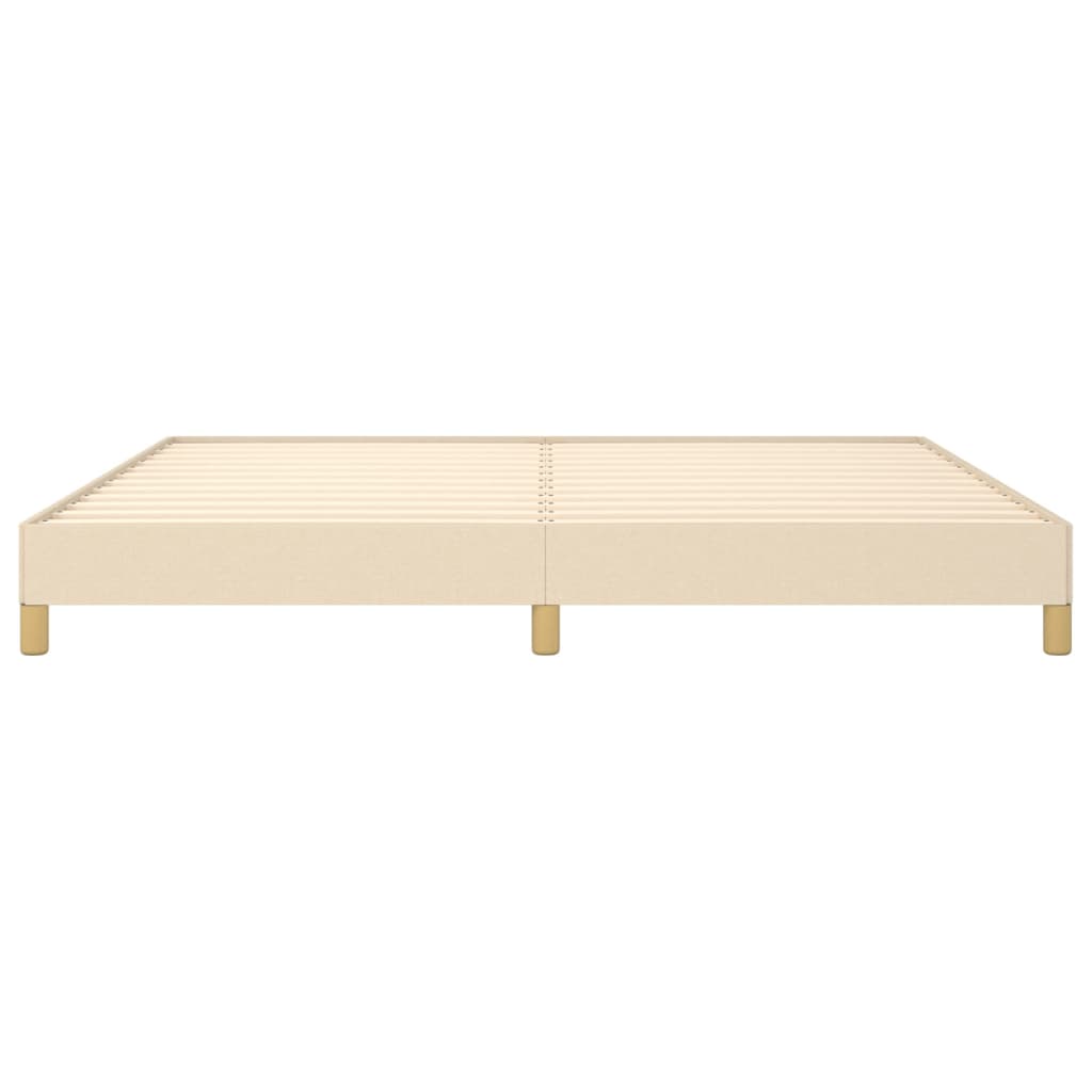 Bettgestell ohne Matratze Creme 200x200 cm Stoff