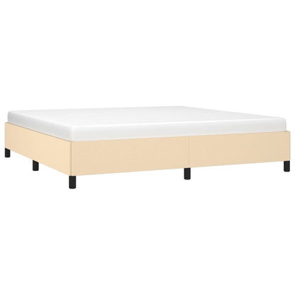 Bettgestell ohne Matratze Creme 200x200 cm Stoff