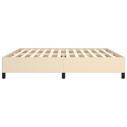 Bettgestell ohne Matratze Creme 200x200 cm Stoff