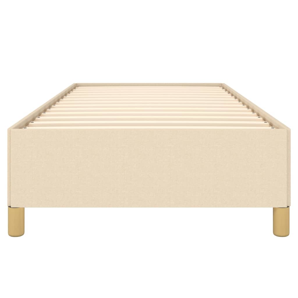 Bettgestell ohne Matratze Creme 90x190 cm Stoff