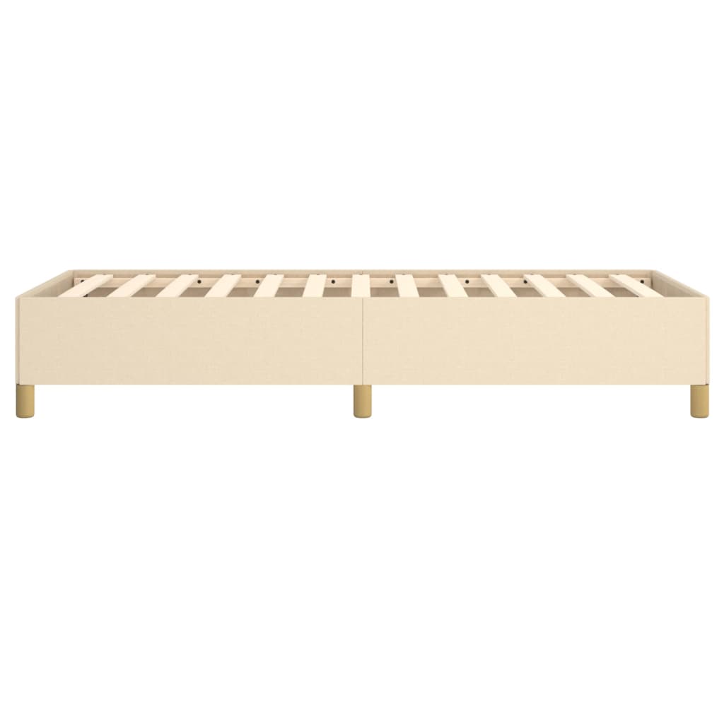 Bettgestell ohne Matratze Creme 90x200 cm Stoff