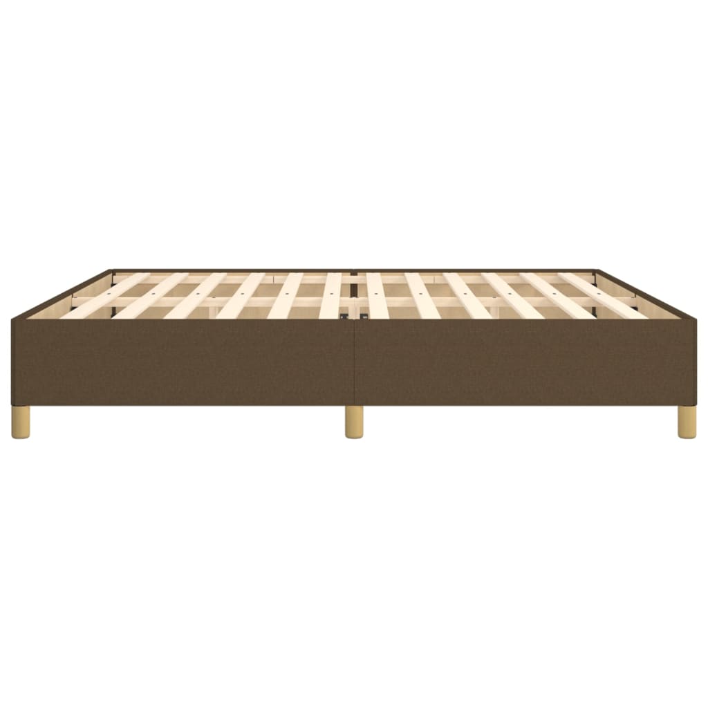 Bettgestell ohne Matratze Dunkelbraun 200x200 cm Stoff
