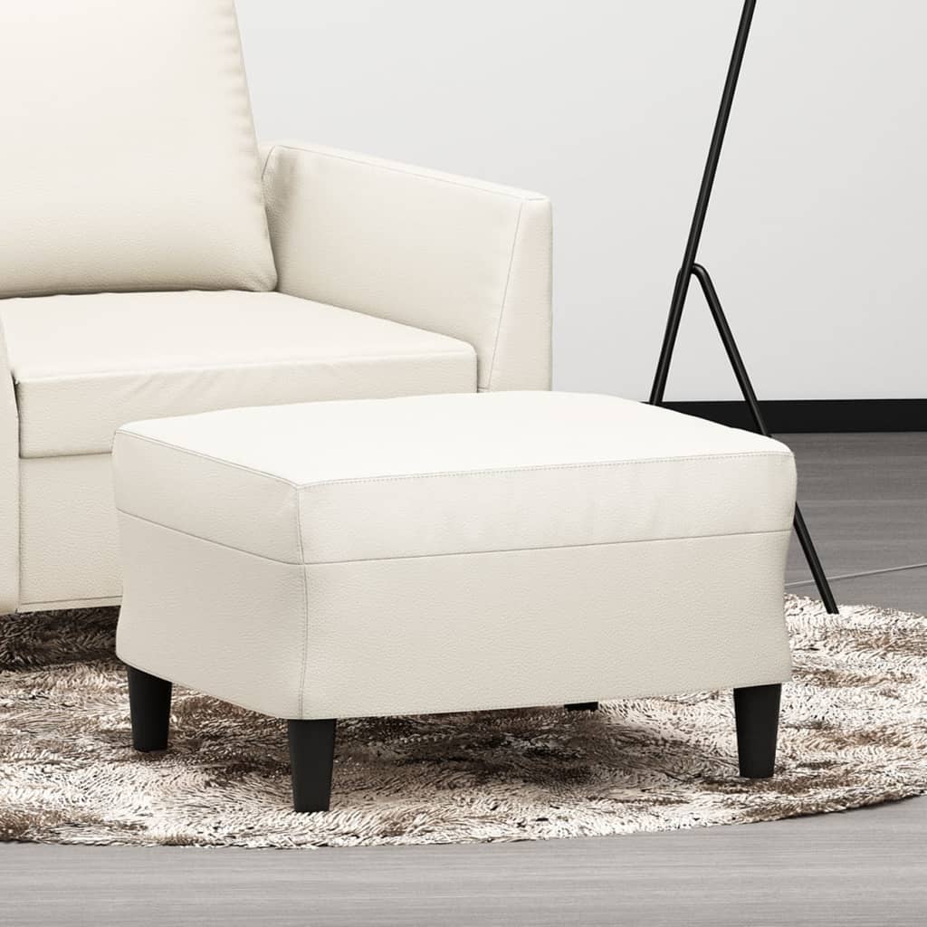 Fußhocker Creme 60x50x41 cm Kunstleder