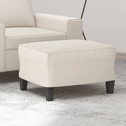 Fußhocker Beige 60x50x41 cm Mikrofasergewebe