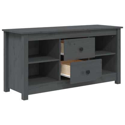 TV-Schrank Grau 103x36,5x52 cm Massivholz Kiefer