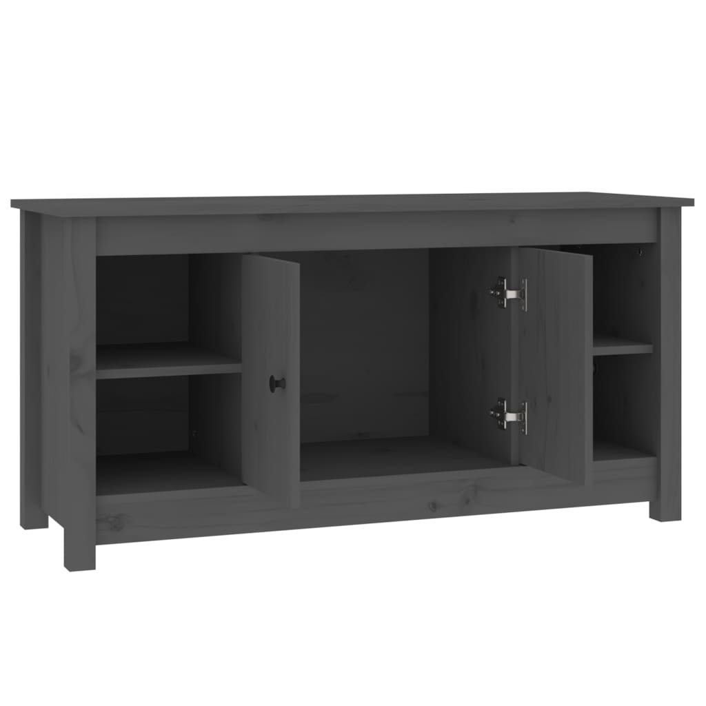 TV-Schrank Grau 103x36,5x52 cm Massivholz Kiefer