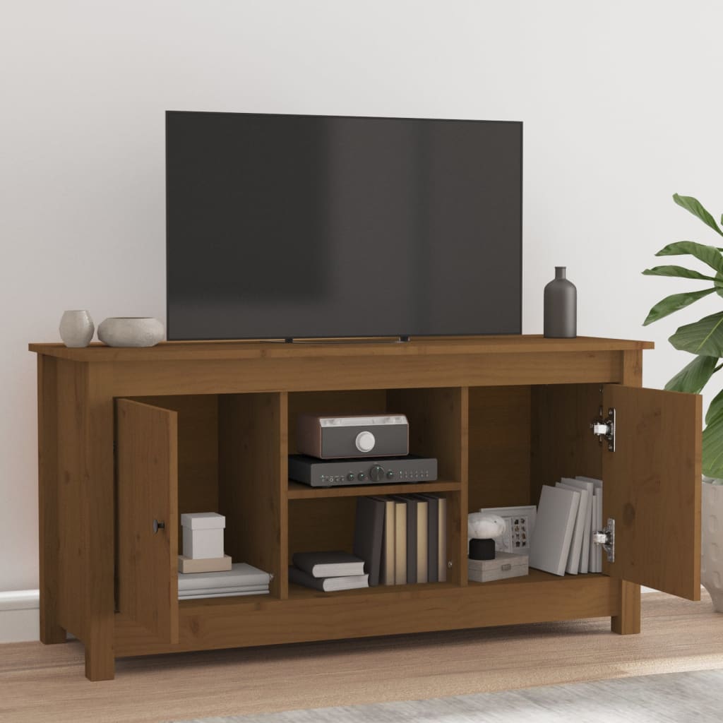 TV-Schrank Honigbraun 103x36,5x52 cm Massivholz Kiefer