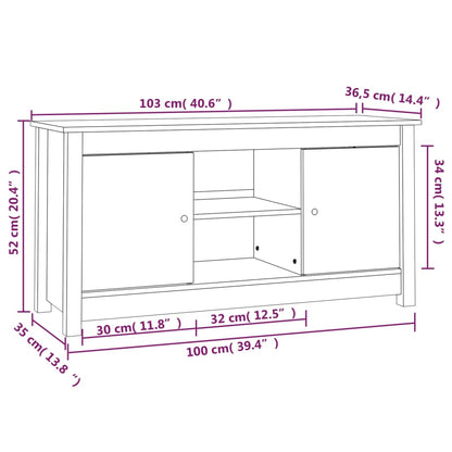 TV-Schrank Honigbraun 103x36,5x52 cm Massivholz Kiefer