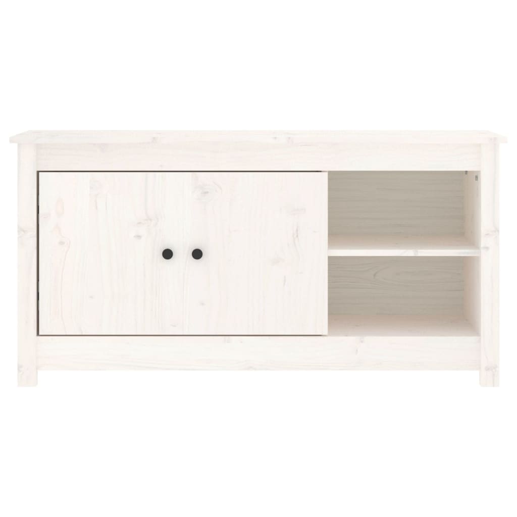 TV-Schrank Weiß 103x36,5x52 cm Massivholz Kiefer