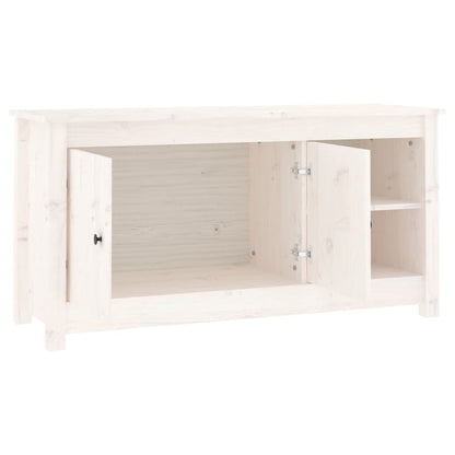 TV-Schrank Weiß 103x36,5x52 cm Massivholz Kiefer