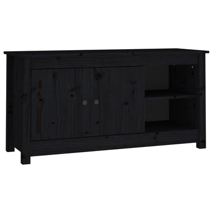 TV-Schrank Schwarz 103x36,5x52 cm Massivholz Kiefer