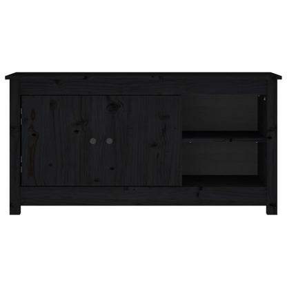 TV-Schrank Schwarz 103x36,5x52 cm Massivholz Kiefer