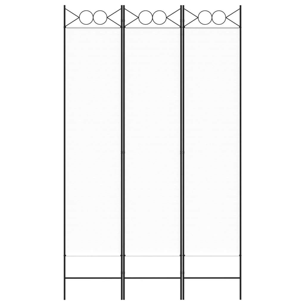 3-tlg. Paravent Weiß 120x200 cm Stoff
