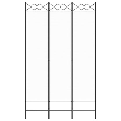 3-tlg. Paravent Weiß 120x200 cm Stoff