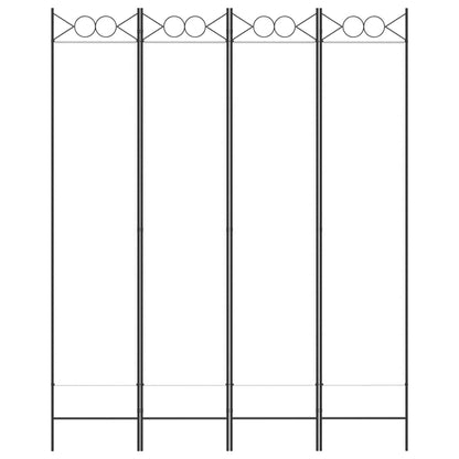 4-tlg. Paravent Weiß 160x200 cm Stoff