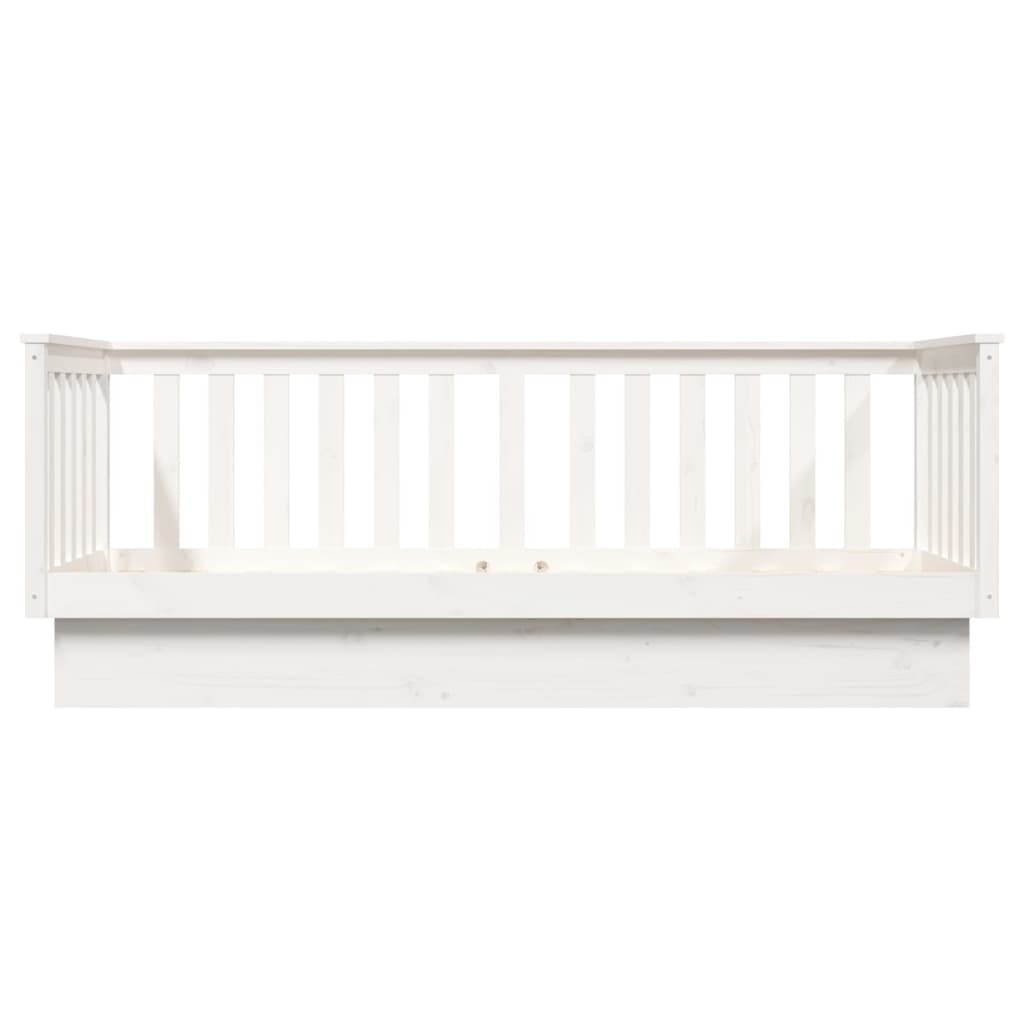 Tagesbett ohne Matratze Weiß 75x190 cm Massivholz Kiefer