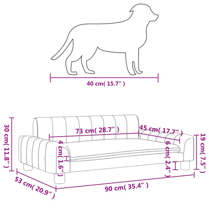 Hundebett Creme 90x53x30 cm Stoff