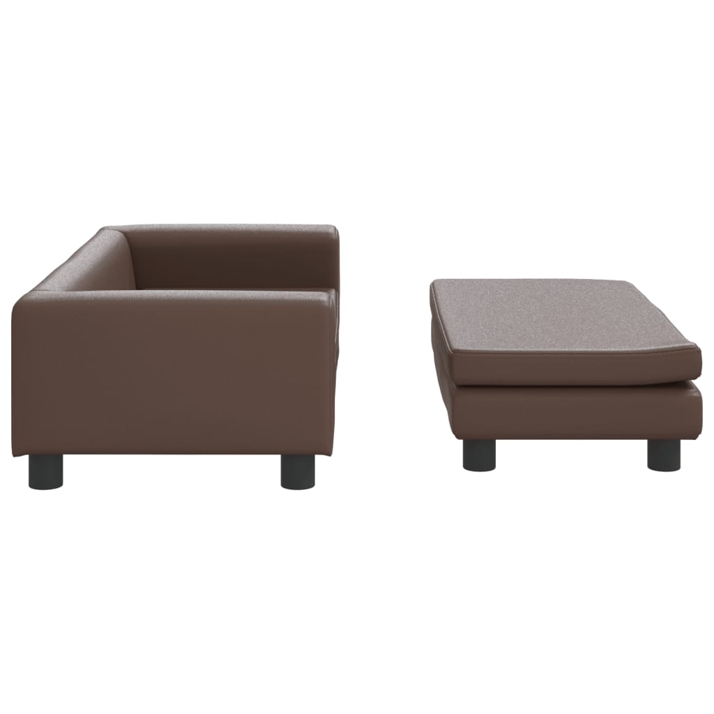 Hundebett mit Verlängerung Braun 100x50x30 cm Kunstleder