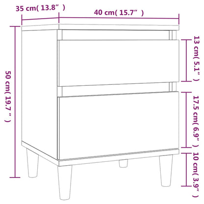 Nachttische 2 Stk. Grau Sonoma 40x35x50 cm