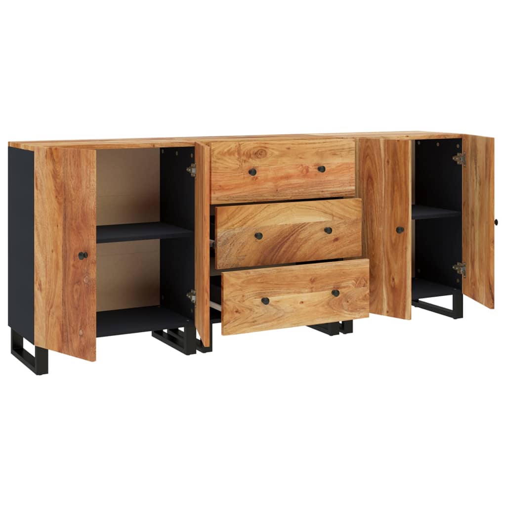 vidaXL Sideboards 3 Stk. Massivholz Akazie