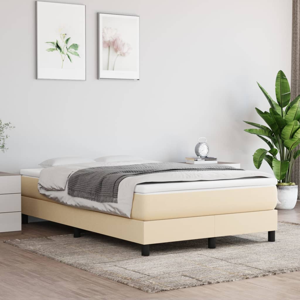 Boxspringbettgestell Creme 120x200 cm Stoff