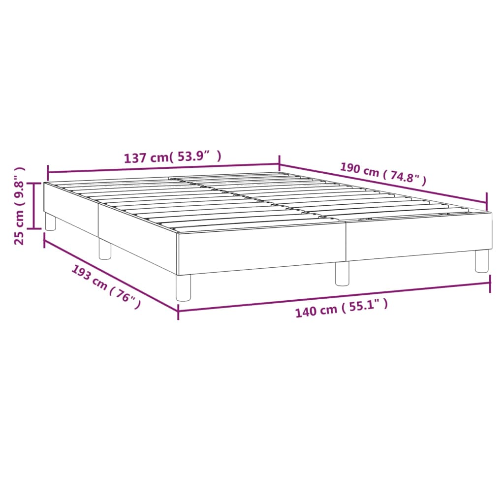 Boxspringbettgestell Hellgrau 140x190 cm Stoff