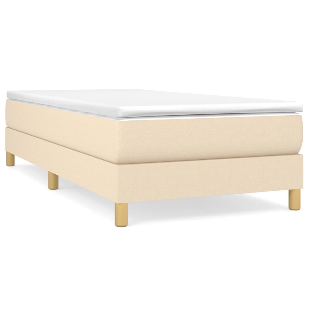 Boxspringbettgestell Creme 90x190 cm Stoff