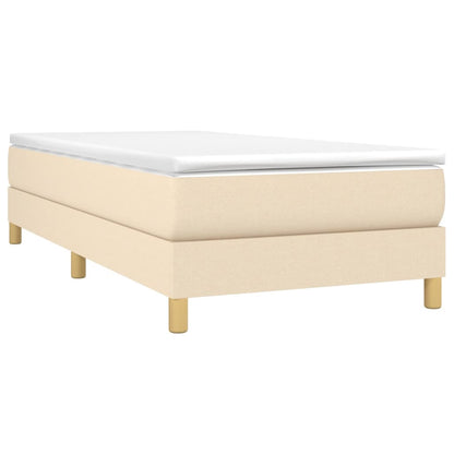 Boxspringbettgestell Creme 100x200 cm Stoff