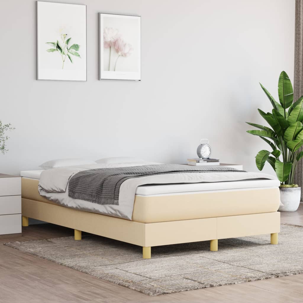 Boxspringbettgestell Creme 120x200 cm Stoff