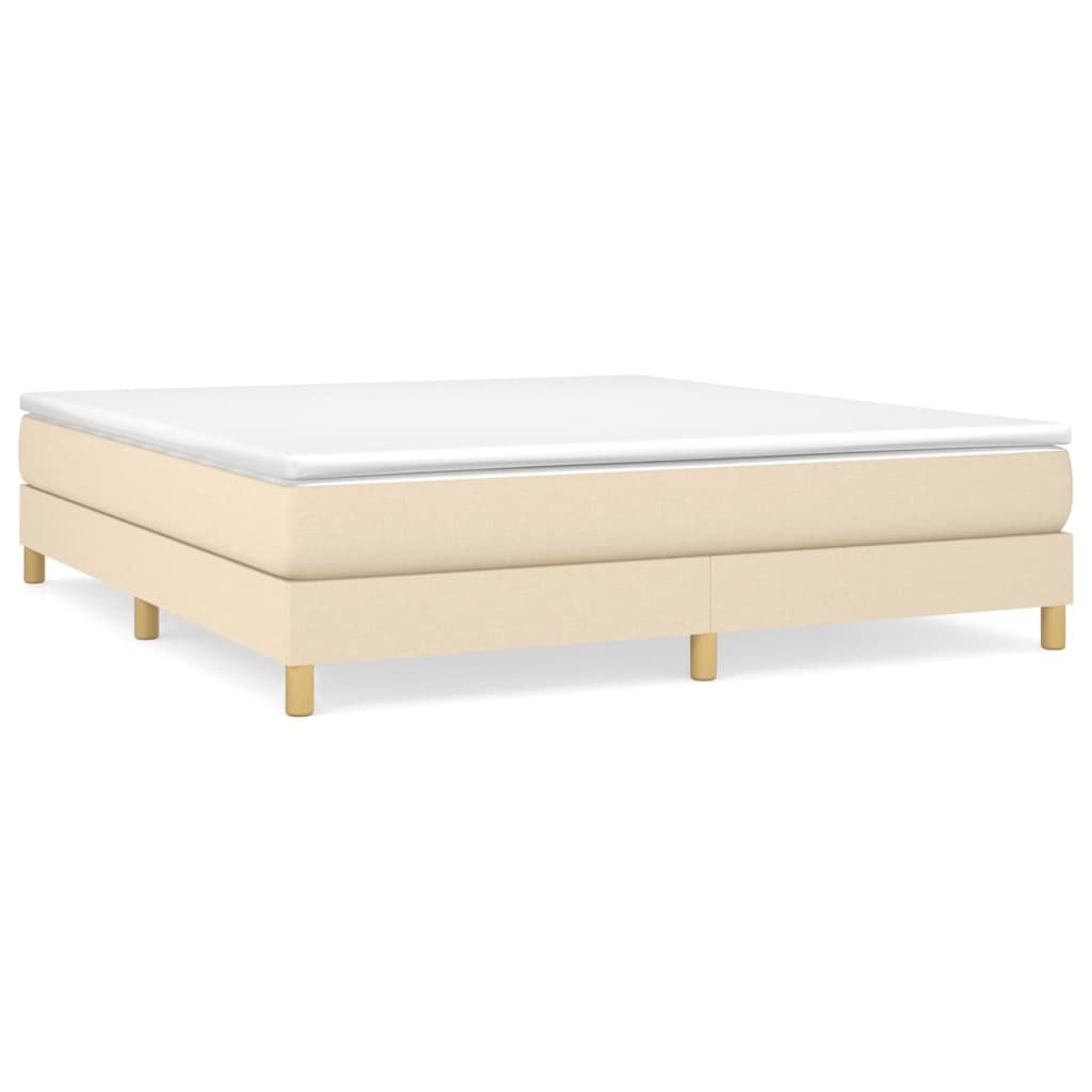 Boxspringbettgestell Creme 160x200 cm Stoff