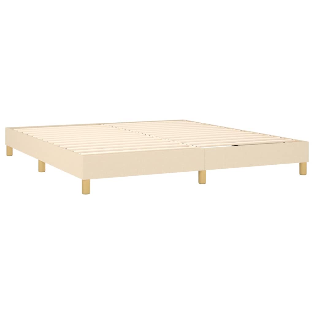 Boxspringbettgestell Creme 160x200 cm Stoff