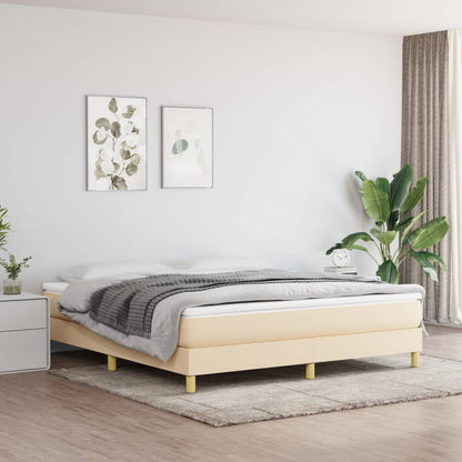 Boxspringbettgestell Creme 160x200 cm Stoff