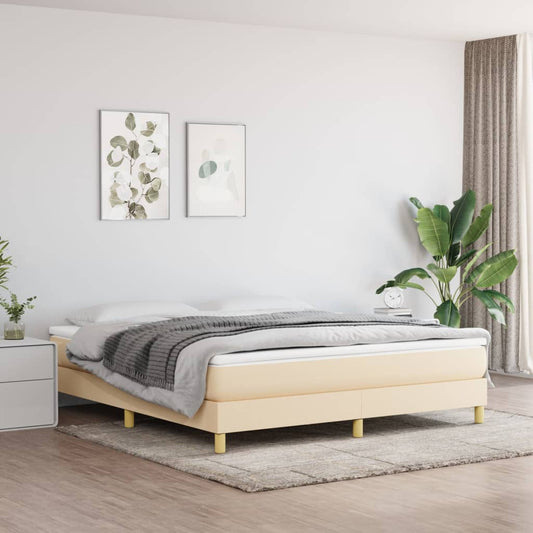 Boxspringbettgestell Creme 160x200 cm Stoff