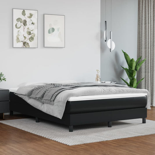 Boxspringbettgestell Schwarz 140x190 cm Kunstleder