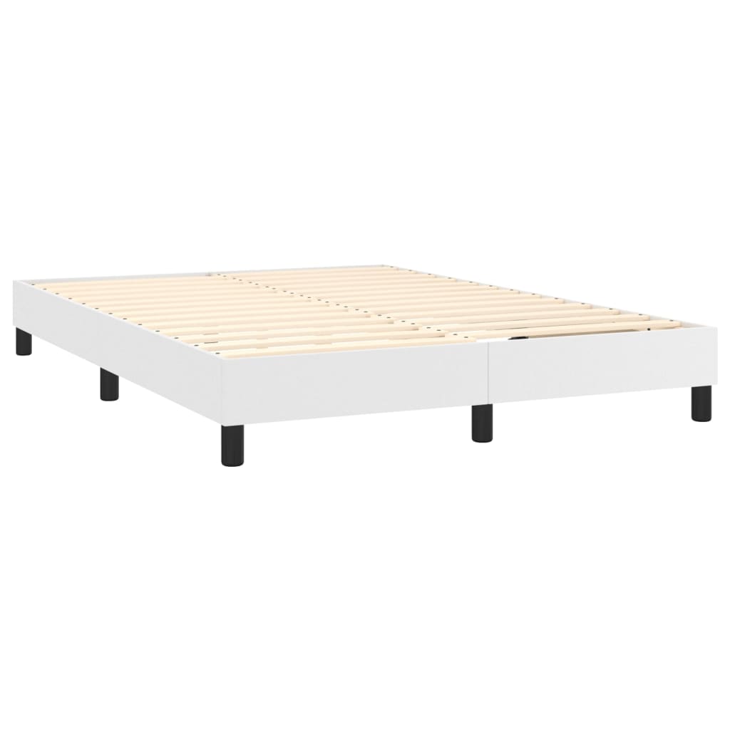 Boxspringbettgestell Weiß 140x200 cm Kunstleder