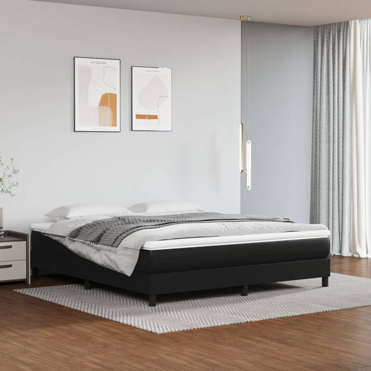 Boxspringbettgestell Schwarz 160x200 cm Kunstleder