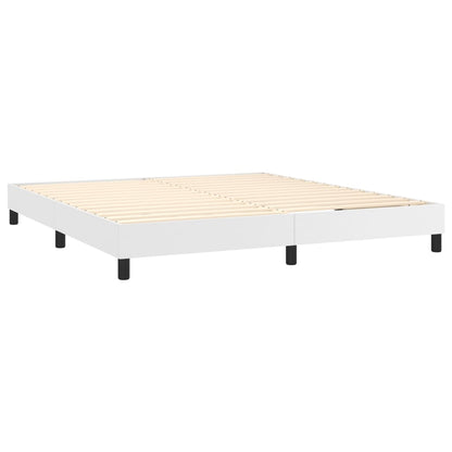 Boxspringbettgestell Weiß 160x200 cm Kunstleder