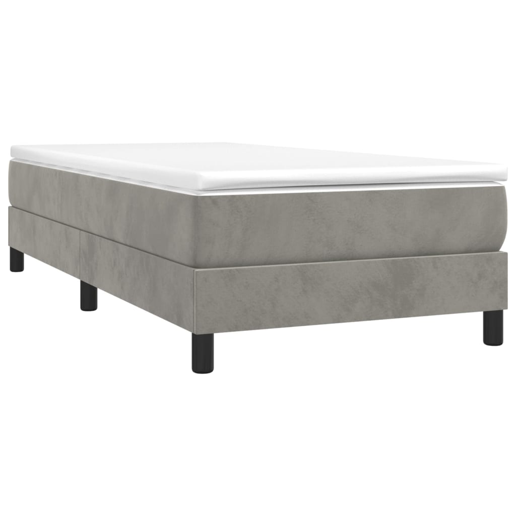 Boxspringbettgestell Hellgrau 90x190 cm Samt