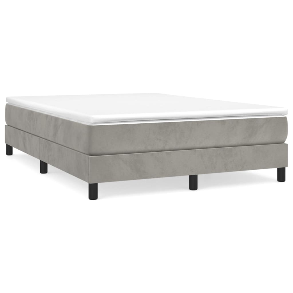 Boxspringbettgestell Hellgrau 140x200 cm Samt