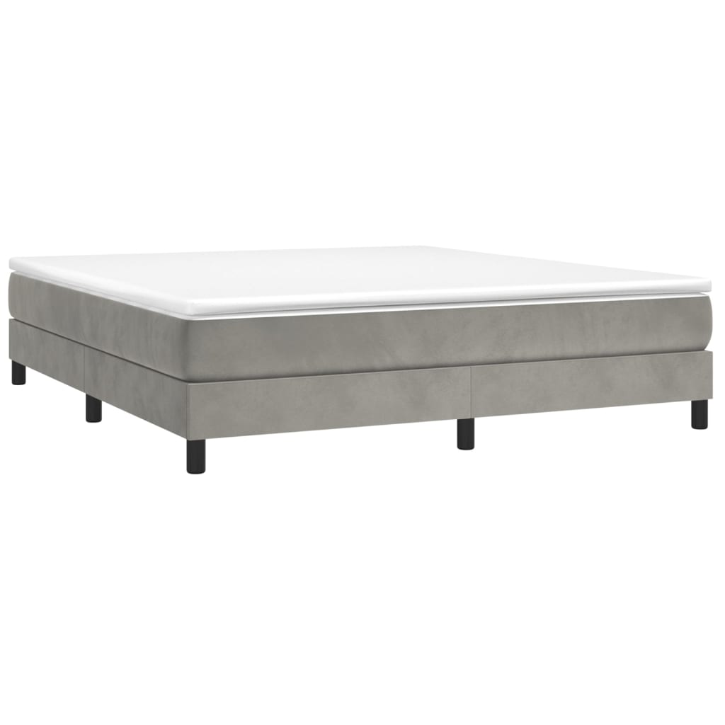 Boxspringbettgestell Hellgrau 160x200 cm Samt