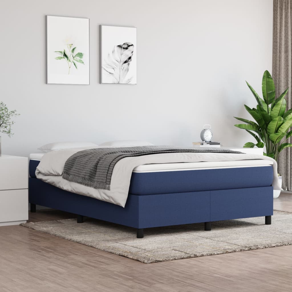 Boxspringbettgestell Blau 140x200 cm Stoff