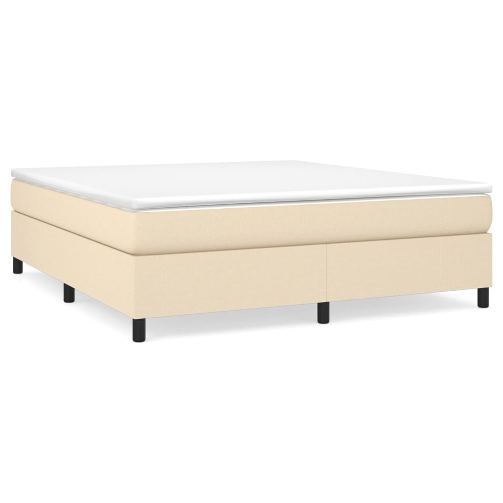 Boxspringbettgestell Creme 160x200 cm Stoff