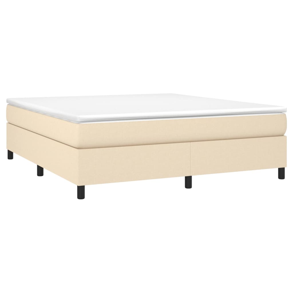 Boxspringbettgestell Creme 160x200 cm Stoff